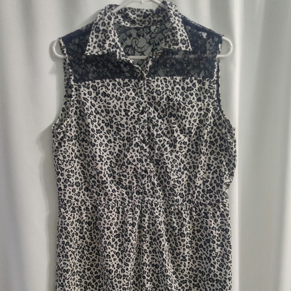 Leopard Print Lace Dress